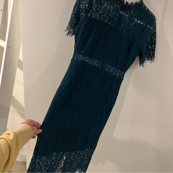 LULUS Remarkable Green Lace Midi Dress - Picture 6 of 7